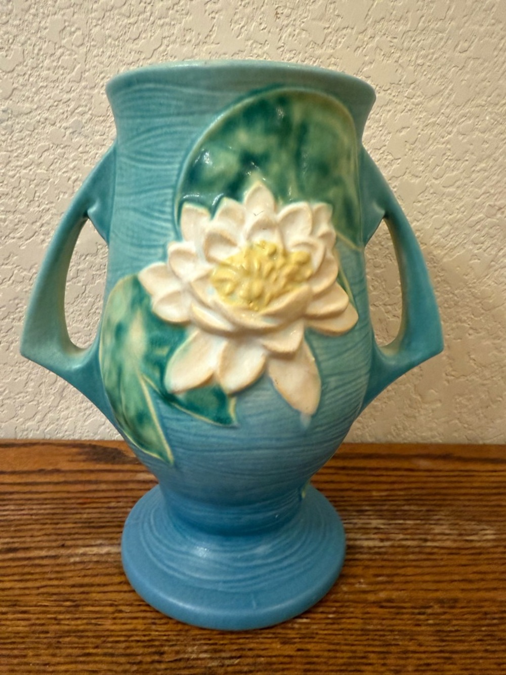 Roseville Pottery Water Lily Vase 78-9 Blue 1943 Vintage MCM Art Deco 9" - Picture 5 of 16